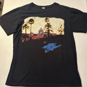 Eagle “Hotel California” World Tour Black Short Sleeve Tee with Nature Graphic